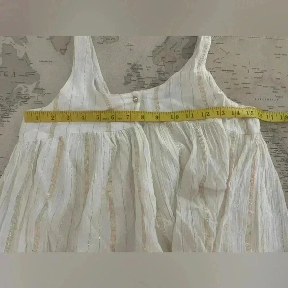 Des Petits Hauts Gold & Cream Babydoll Tank Size Small - Picture 8 of 9